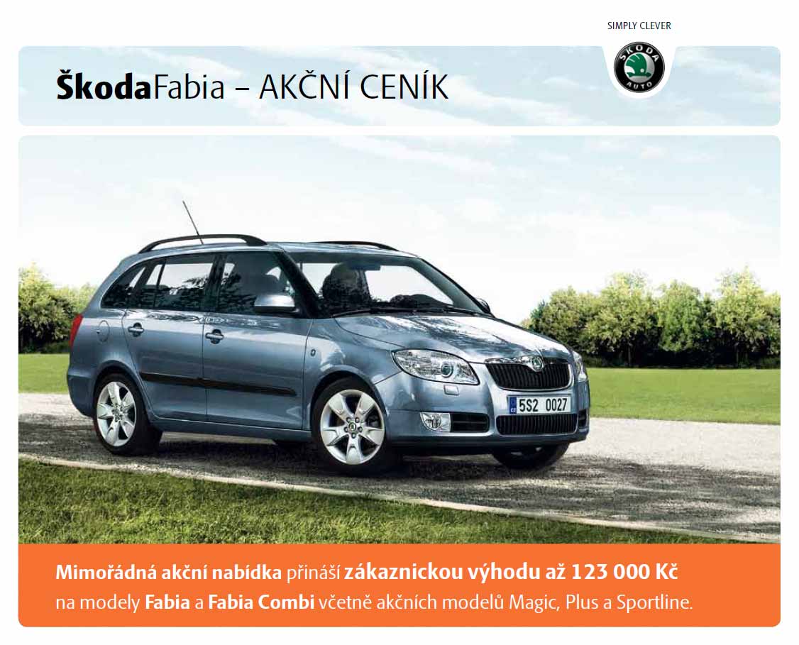 Škoda Fabia 2 ceník 01/2010