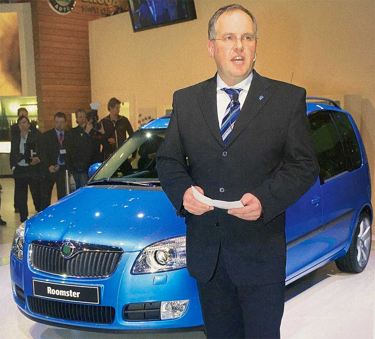 Bývalý šéf technického vývoje Škody Harald Ludanek při světové premiéře Škody Roomster
