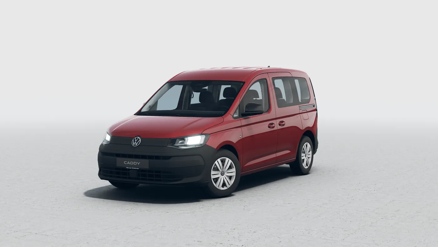 VW Caddy červená Sunset