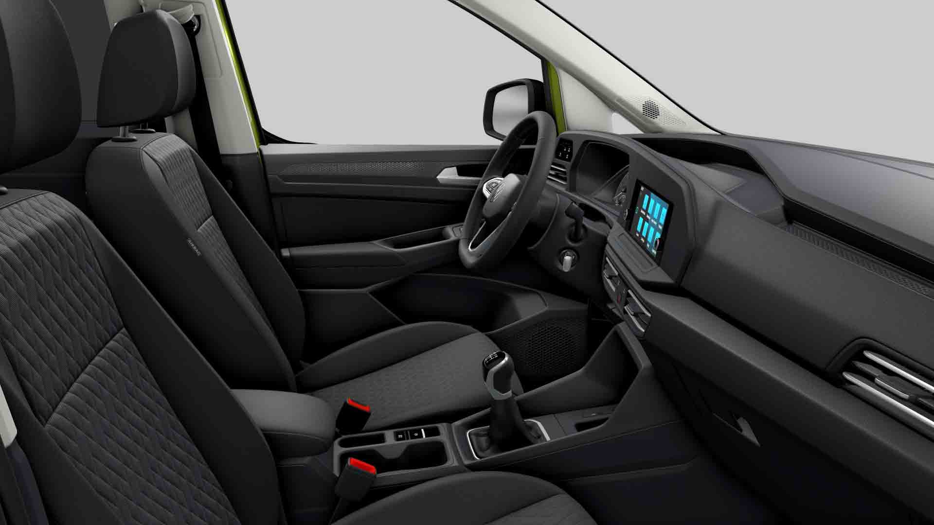 VW Caddy Maxi Life 2022 zelená Golden - interiér vpředu