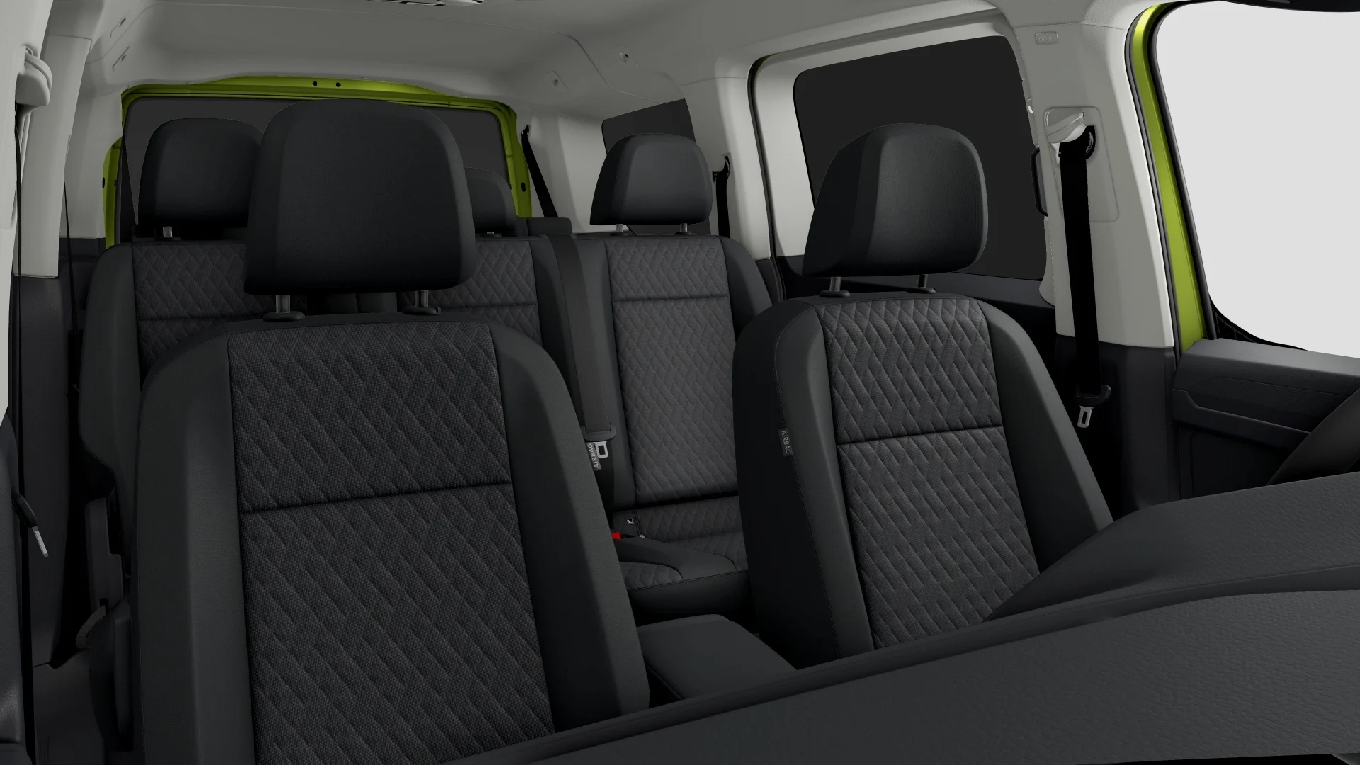 VW Caddy Maxi Life 5 zelená Golden - sedadla