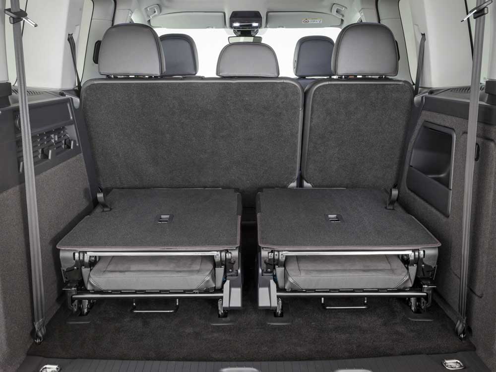 VW Caddy - sklopená sedadla třetí řady